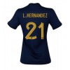 Frankrike Lucas Hernandez #21 Hjemmedrakt Kvinner VM 2022 Kortermet